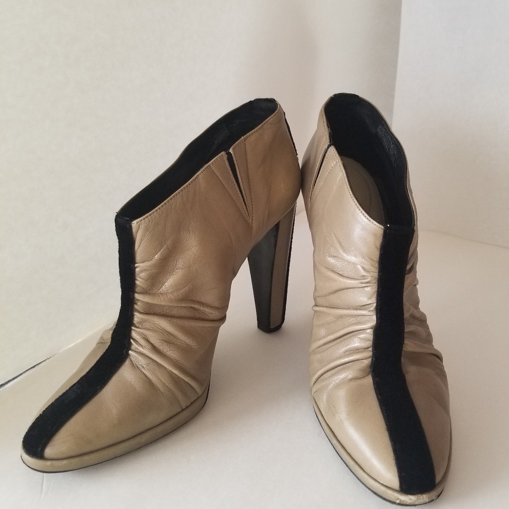 Pierre hardy tan ruched heeled boots size 7.5